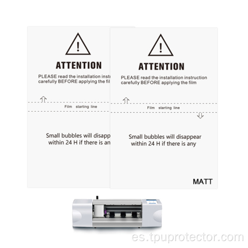 Protector de pantalla de Hydrogel Matt TPU para máquina de cortar